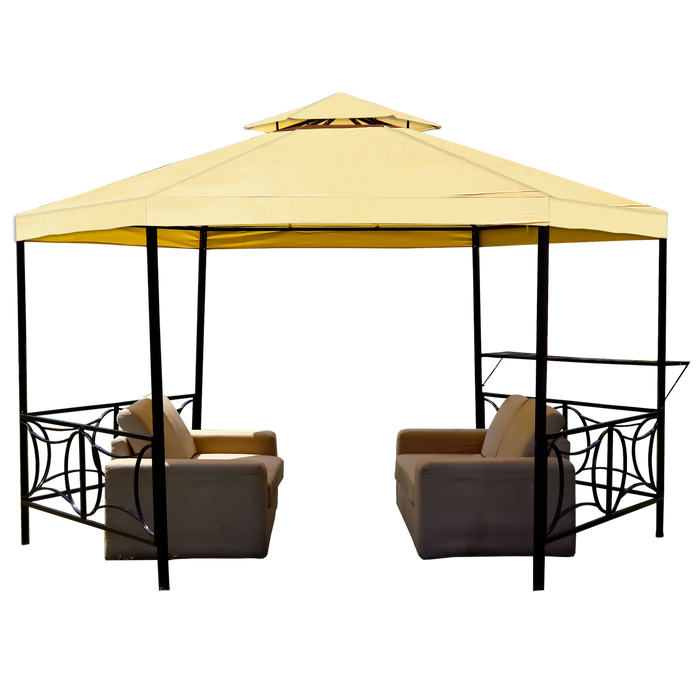 10x10 Feet Outdoor Waterproof Gazebo Pergola Canopy Tents, Water-Resistant Polyester Canopy, Air Vent, Sturdy Rust Free Metal Frame, (Yellow)