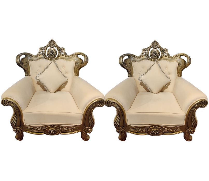 Ivory Couple Sofa Chairs For Wedding and Event Decor | Set Of 2 Pcs