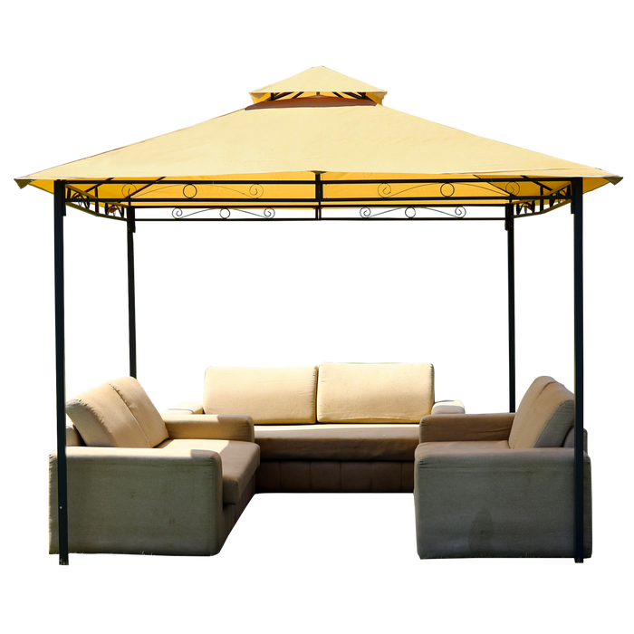 7 star DECOR Outdoor Waterproof Gazebo Pergola 10x10 Ft Tents, Two Tier Patio Gazebo Canopy With Vented Double Roof, Water-Resistant, Powder Coated Frame For Patio, Home, Backyard, Garden and Others