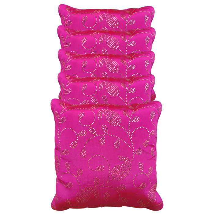 Dupion Print Fabric Cushion Covers | Set Of 5 Pcs
