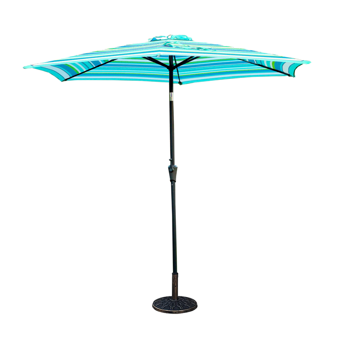 Center Pole Striped Umbrella For Various Decor Prospective (Terrace, Garden, Beach, Event and Others), Tilt and Crank Handle Option