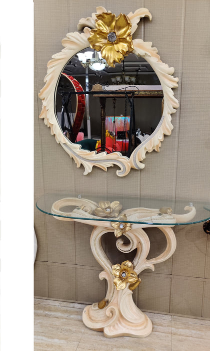 Console Table With Glass and Mirror