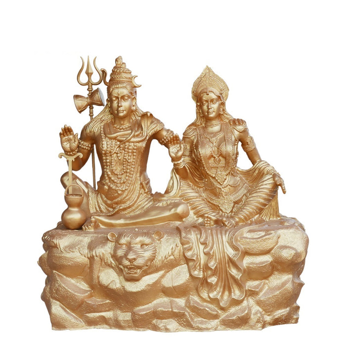 Handmade Fiberglass Gods Shiv Parvati Sculptures