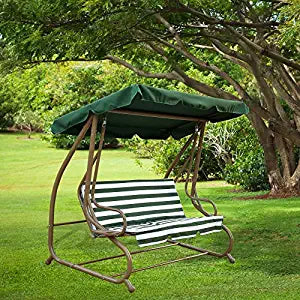 Green Premium 3 Seater Garden Swing