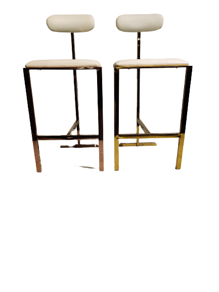 White With Gold Bar Stools