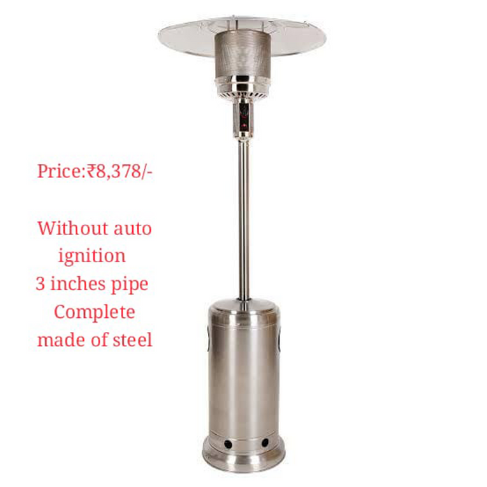 Silver Patio Heater For Indoor and Outdoor Uses at Home, Garden, Terrace, Living Room and Other Ones