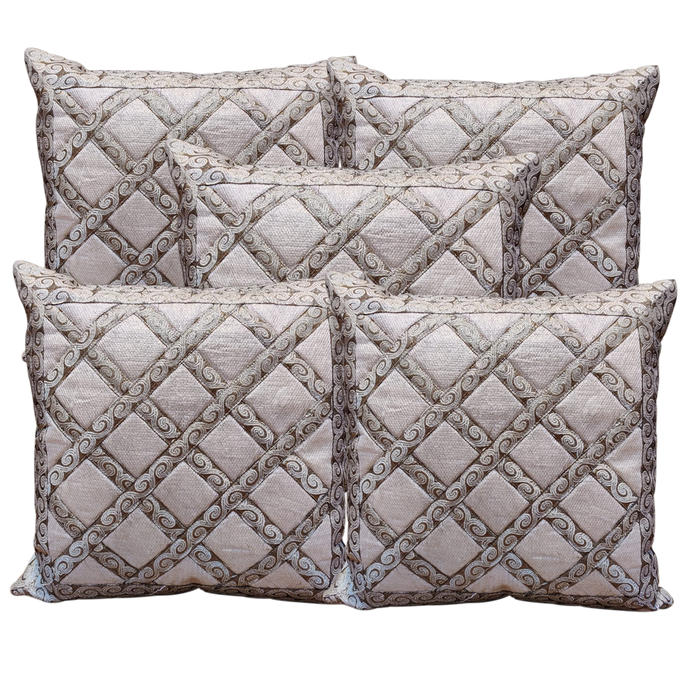 Simar Fabric Cushion Covers For Decor | Set Of 5 Pcs