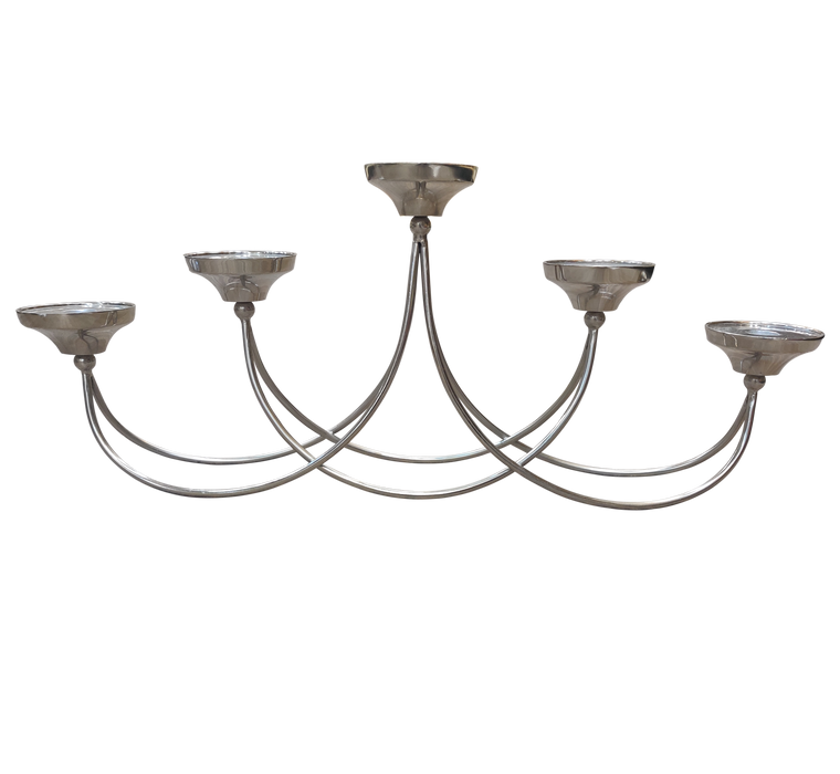 Silver Steel Candle Stand For Decor