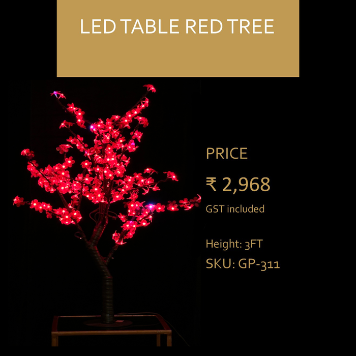 LED Table Red Tree For Decor Prospective at Wedding, Home, Event and Other Ones