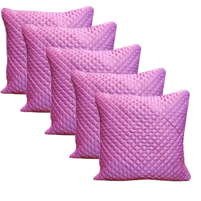 Quited Velvet Fabric Cushion Covers | Set Of 5 Pcs
