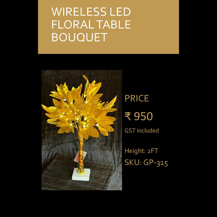 Wireless LED Floral Table Bouquet For Wedding and Event Decor