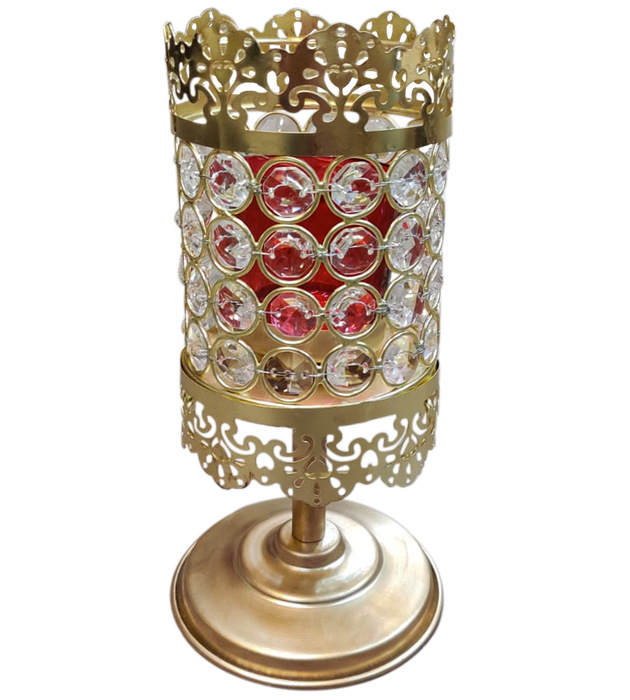 Gold Metal Glass Stand For Decor | Set Of 2 Pcs