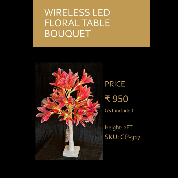 Wireless LED Floral Table Bouquet For Decor Prospective