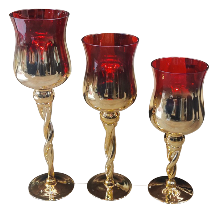 Candle Glass Holder For Decor | Set Of 3 Pcs