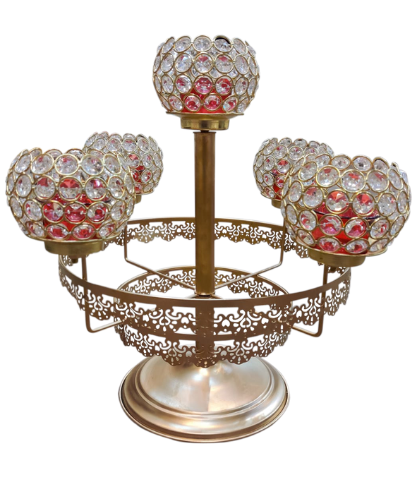Gold Crystle Ball Stand For Decor and Event