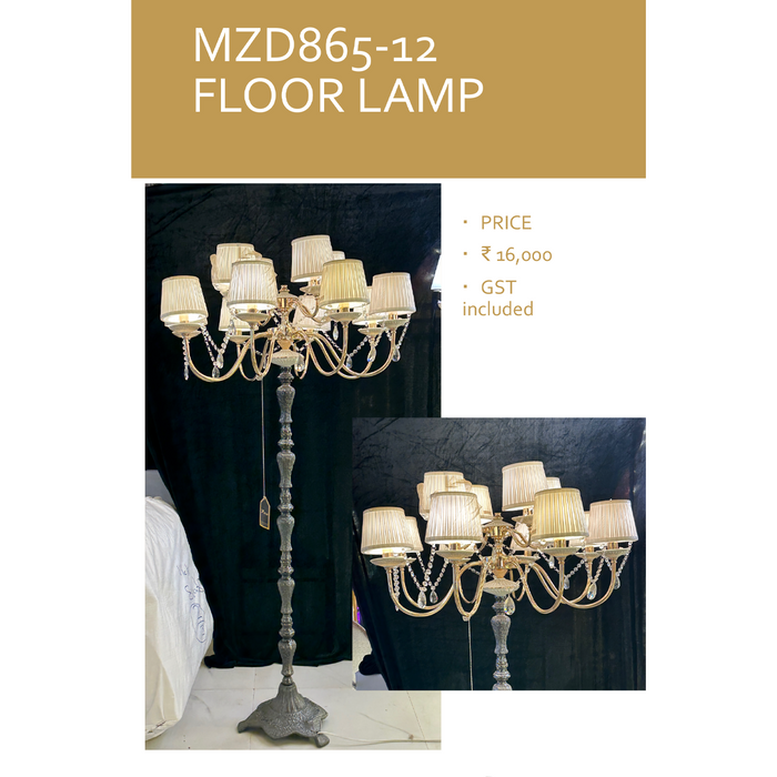 Antique Gold Floor Lamp For Wedding, Home and Event Decor