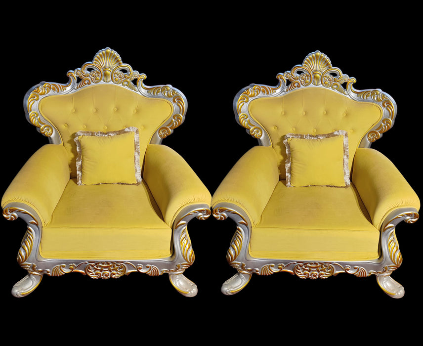 Yellow Sofa Chairs For Wedding Decor | Set Of 2 Pcs