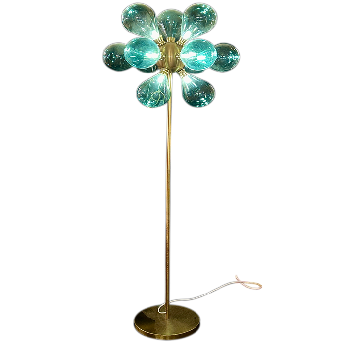 Green With Gold Emerald Standing Chandelier For All Kinds Of Floor Decor Prospective