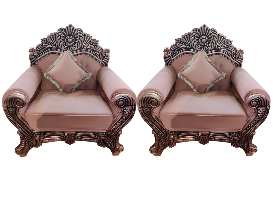 Brown Couple Sofa Chairs For Wedding and Banquet | Set Of 2 Pcs