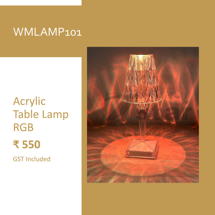 Acrylic Table Lamp RGB For Decor Prospective at Your Home, Wedding and Event