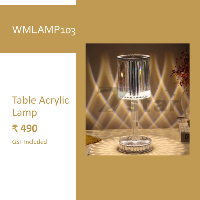 Acrylic Table Lamp For Home, Wedding and Event