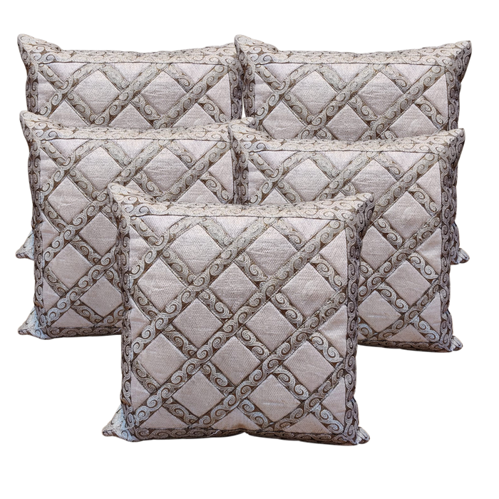 Simar Fabric Cushion Covers For Decor | Set Of 5 Pcs