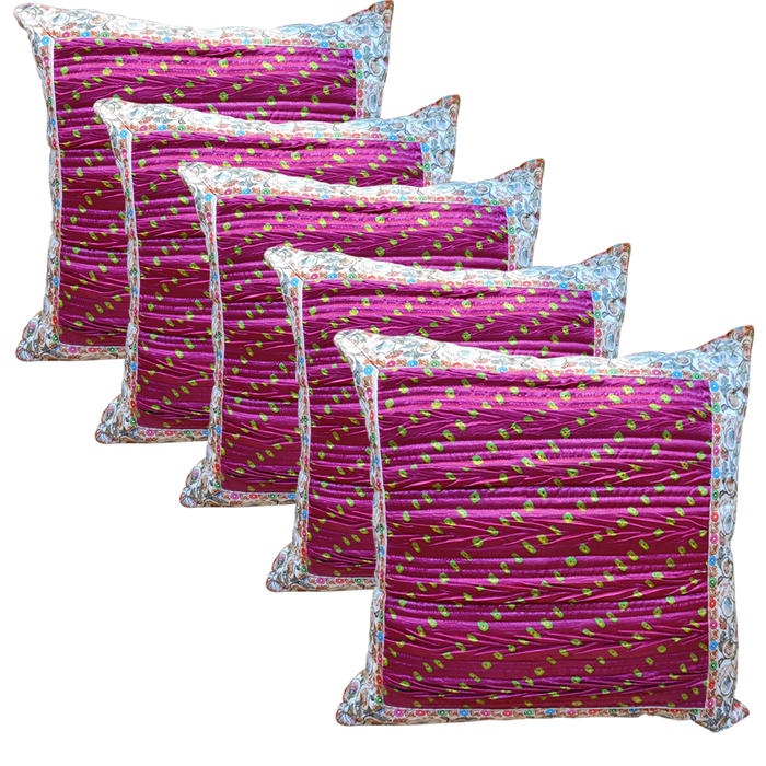 Satin Fabric Cushion Covers For Decor | Set Of 5 Pcs
