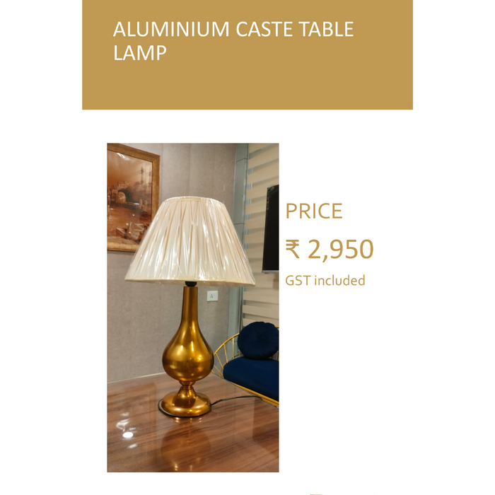 Aluminium Caste Table Lamp For Living Room, Bedroom, Study Room and Other Ones