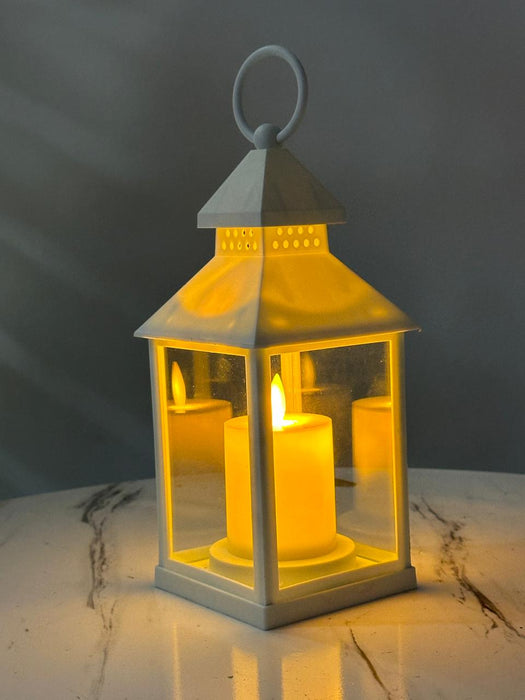 Gold Lantern with LED Candle For Living Room and Other Decor