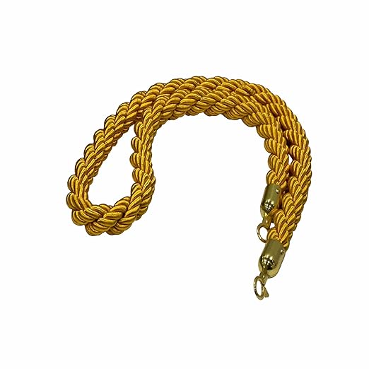 7 star DECOR Queue Manager Set Of 2 Poles and 1 Rope, (Gold) | Best For Commercial Uses to Control the Unwanted Entry