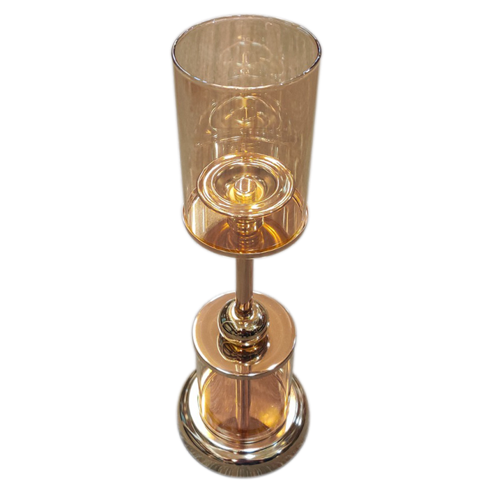 Gold Metal Candle Holder For Decor Prospective | Set Of 3 Pcs