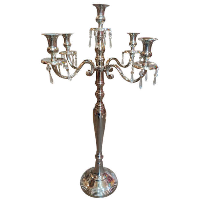 Silver Embossed Candelabra With 5 Arms