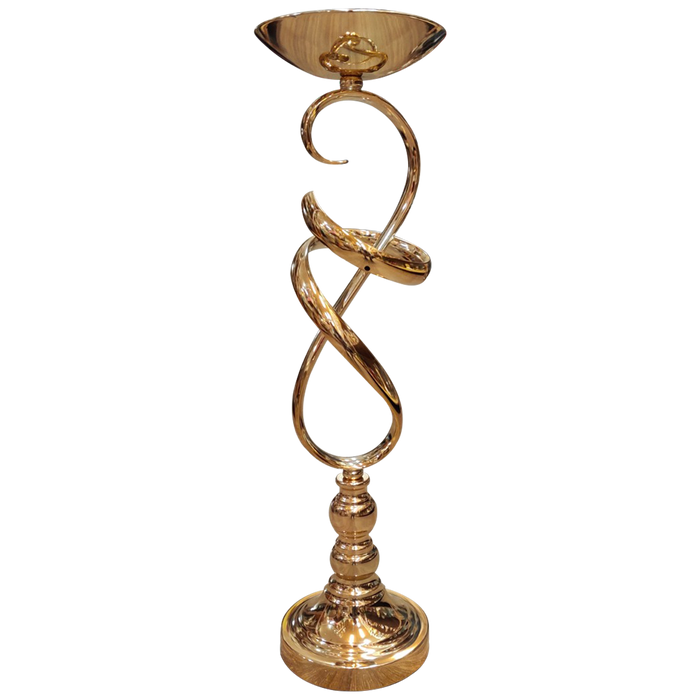 Gold Metal Candle Holder With Unique Designs | Suitable For Decor Purposes