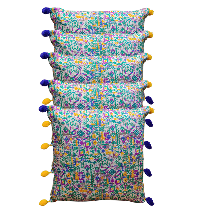 Cotton Printed Cushion Covers | Set Of 5 Pcs