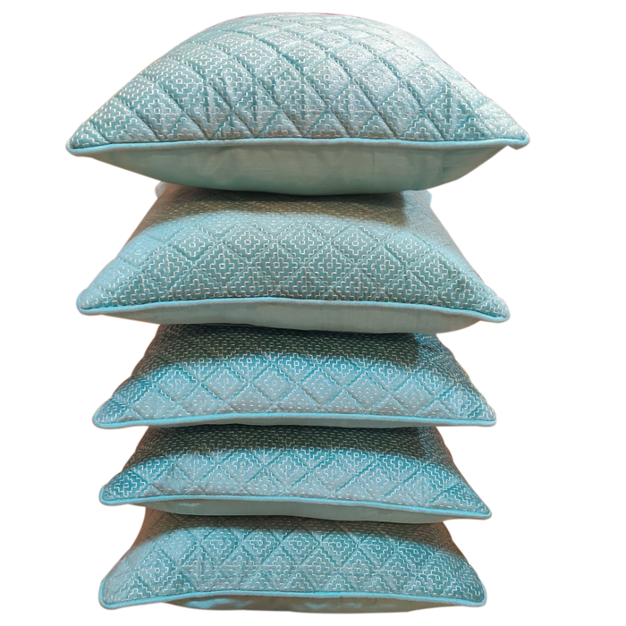 Quited Velvet Fabric Cushion Covers | Set Of 5 Pcs