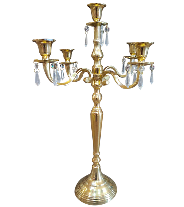 Gold Embossed Candelabra With 5 Arms