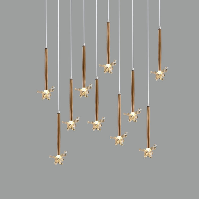 7 star DECOR Modern LED Crystal Pendant Lights | Decorative Hanging Ceiling Lamps | Multi-Light Chandelier for Home, Living Room, Wedding, Events & Party Decor