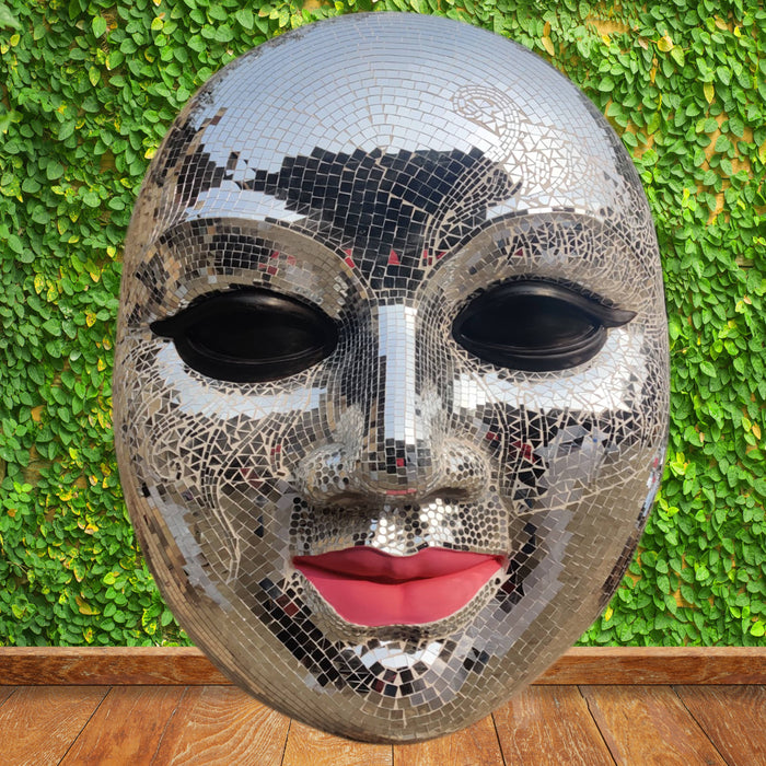 Handmade Fiberglass Mirror Mosaic Masks For Decor