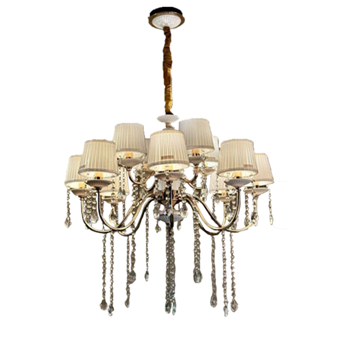 White With Gold Modern Chandelier For Wedding, Event, Hospitality and Houses (Living Room, Dining Room and Others))