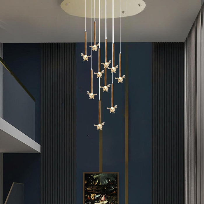 7 star DECOR Modern LED Crystal Pendant Lights | Decorative Hanging Ceiling Lamps | Multi-Light Chandelier for Home, Living Room, Wedding, Events & Party Decor