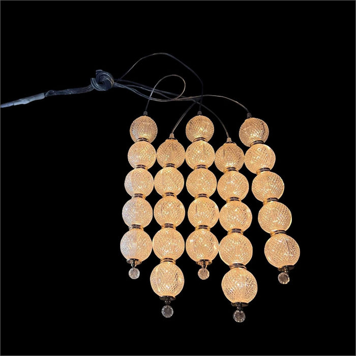 7 star DECOR Modern Glass Ball Pendant Light Chandelier, 5-Light Cascading Cluster, Crystal Hanging Lights for Living Room