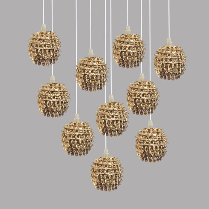 7 star DECOR Modern Layered Hanging Chandelier for Home, Wedding & Event Décor | Multi-Tier Ceiling Lights for Living Room, Dining, Party & Reception Decoration