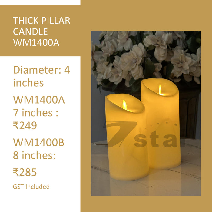 Gold Thick Pillar Candle For Decor