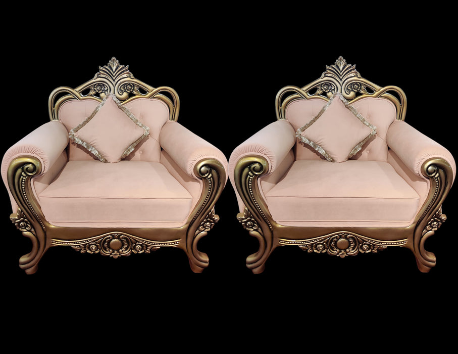 Light Pink Couple Sofa Chairs For Wedding and Decor | Set Of 2 Pcs