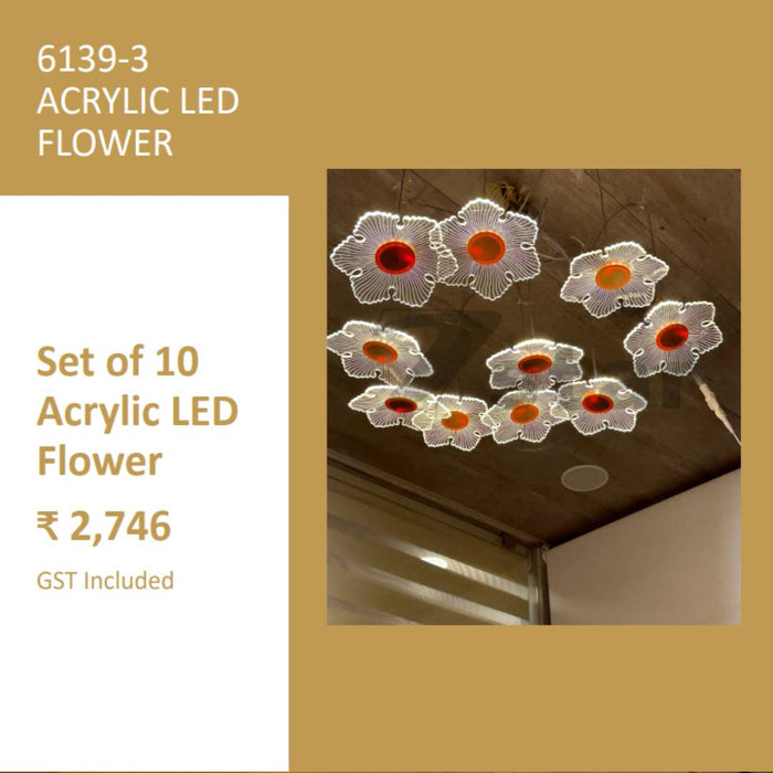 Acrylic LED Flowers For All Kinds Of Decor Prospective | Set Of 10 Pcs