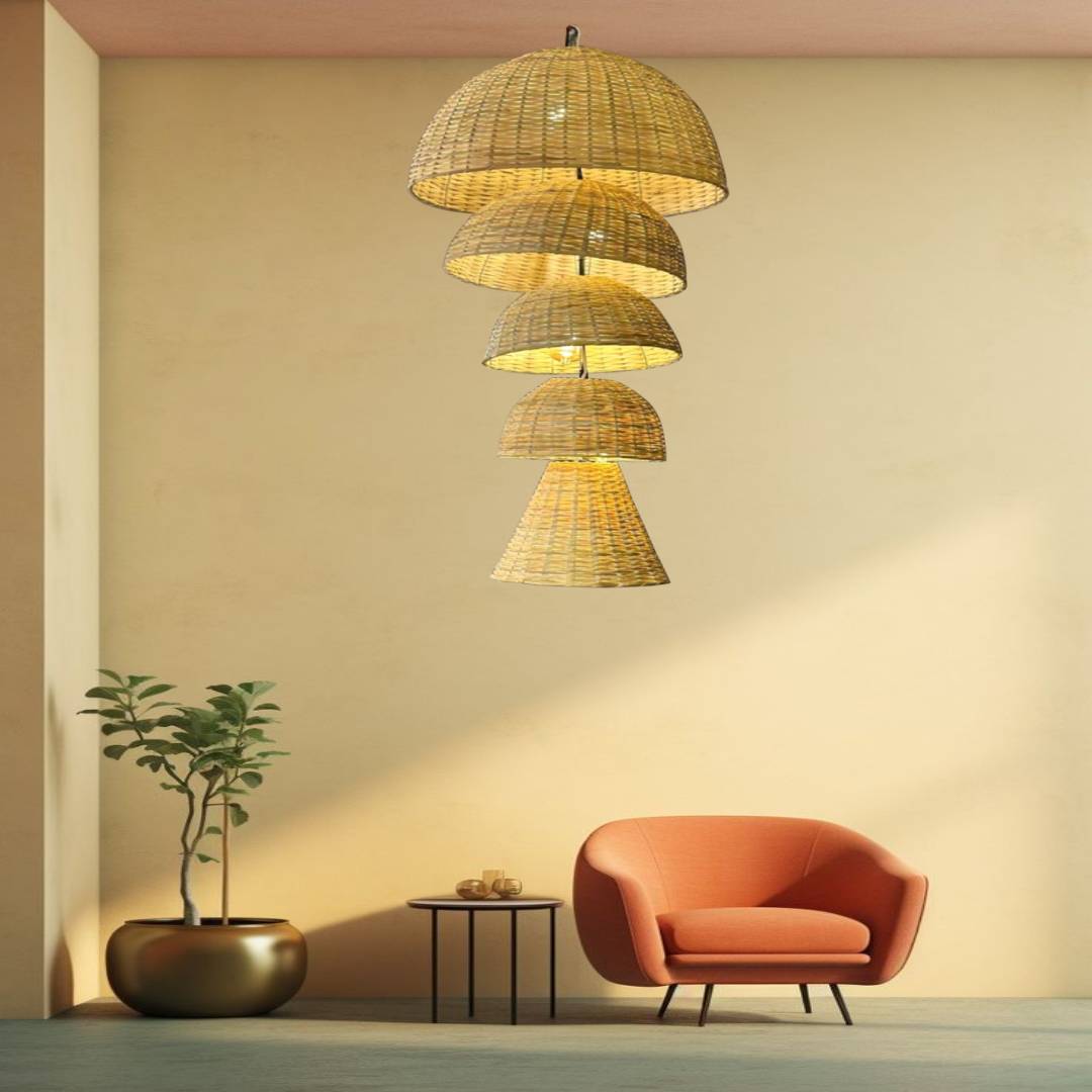 Basket Cane Shade Hanging For Various Decor Prospective at Home, Kitch ...