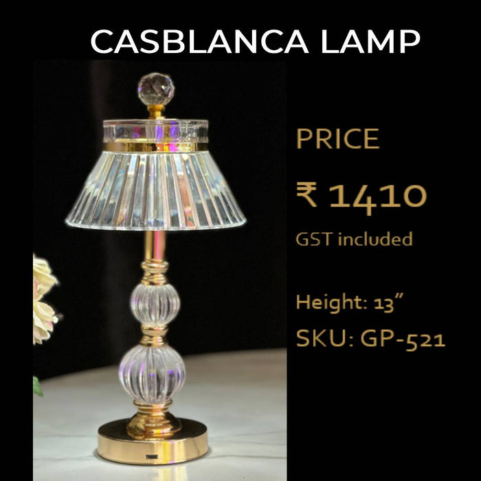 Wireless Casblanca Table Lamp For Decor at Wedding, Home and Event