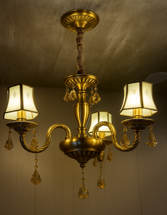 Gold Chandelier For Study Room & Drawing Room