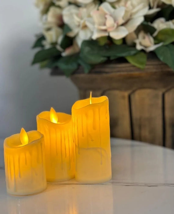 Gold Dripping Candle For Decor and Event | Set Of 3 Pcs