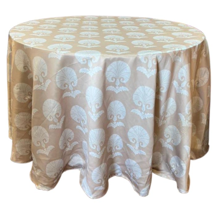 Whiteout Digital Print Rounded Table Cover For Decor